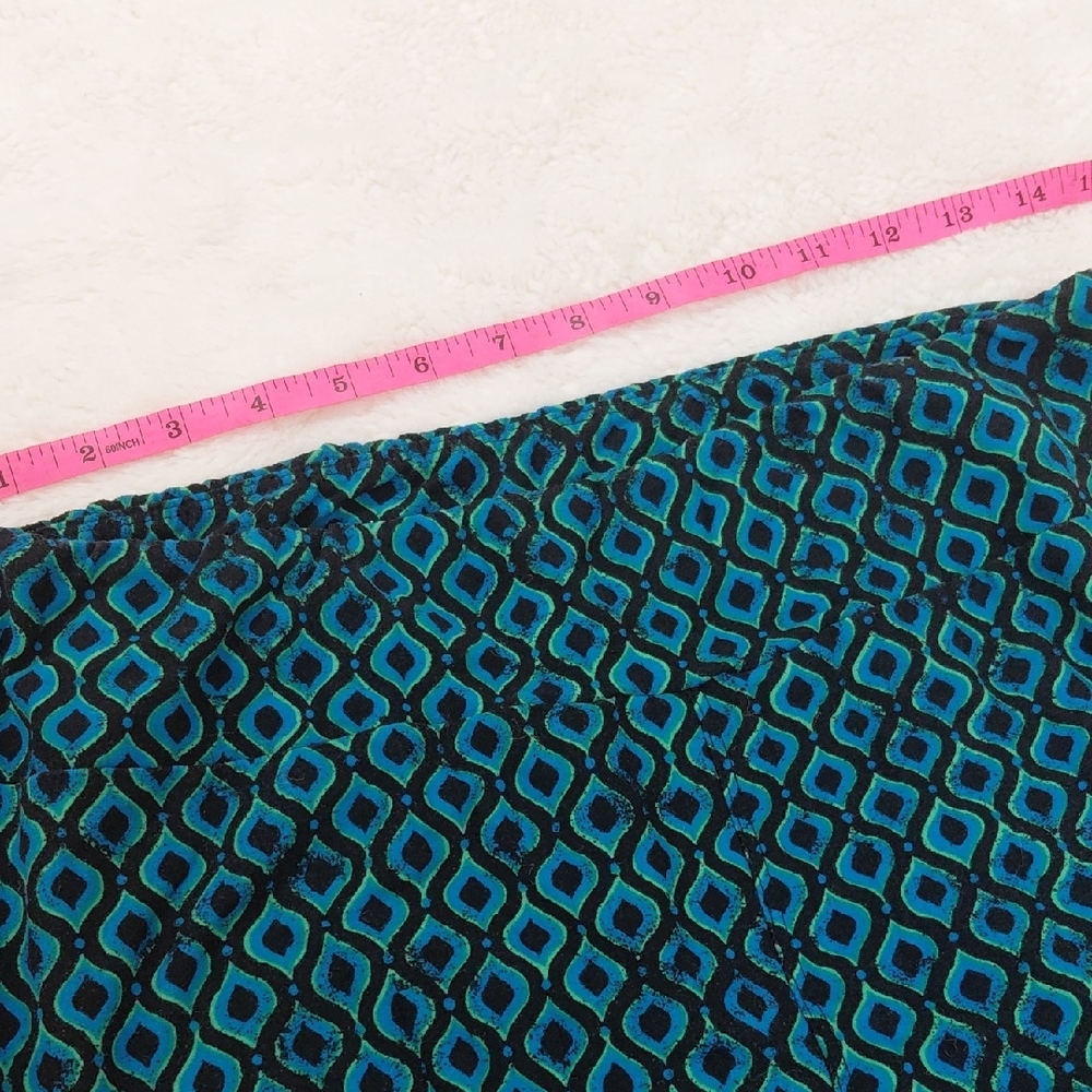$5🧨  LuLaRoe Blue Teal Geometric Print Leggings - Picture 9 of 11